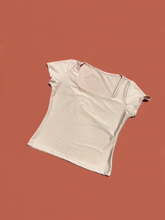 Blusa Escote Cuadrado Champagne