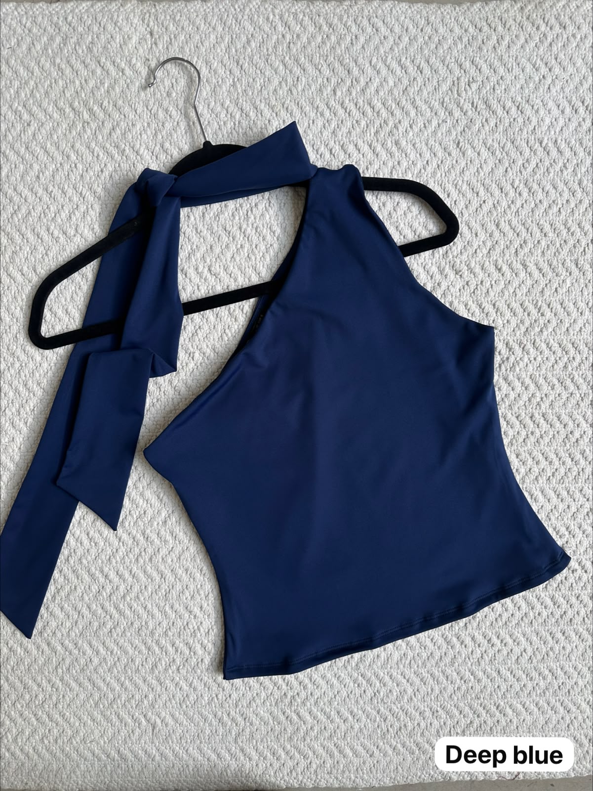 Blusa Asimétrica Corbatín Deep Blue