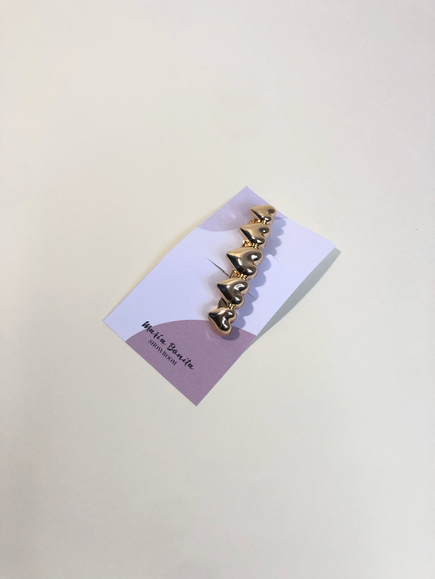 Broche Corazones Lisos Dorados
