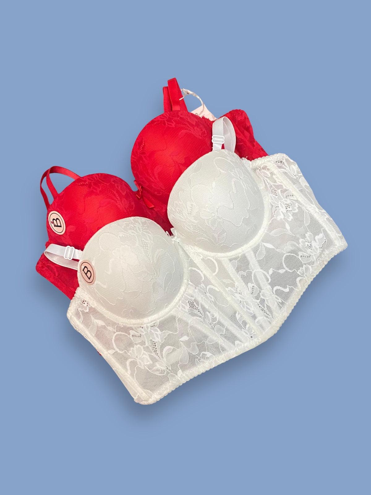 Bustier Encaje Rojo