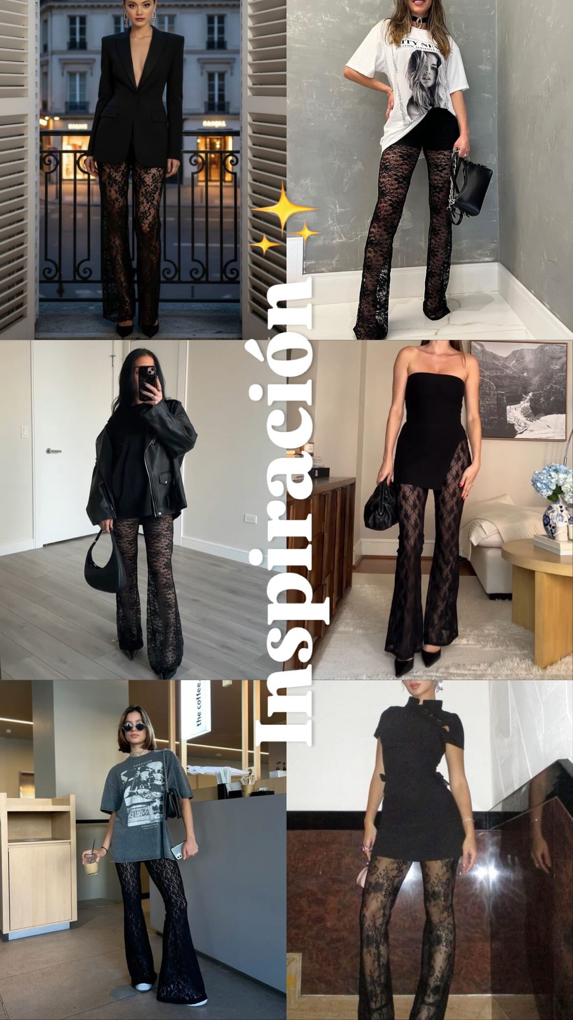 Pantalón Encaje Negro