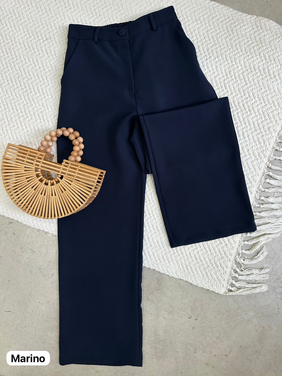 Pantalón Recto Azul Marino