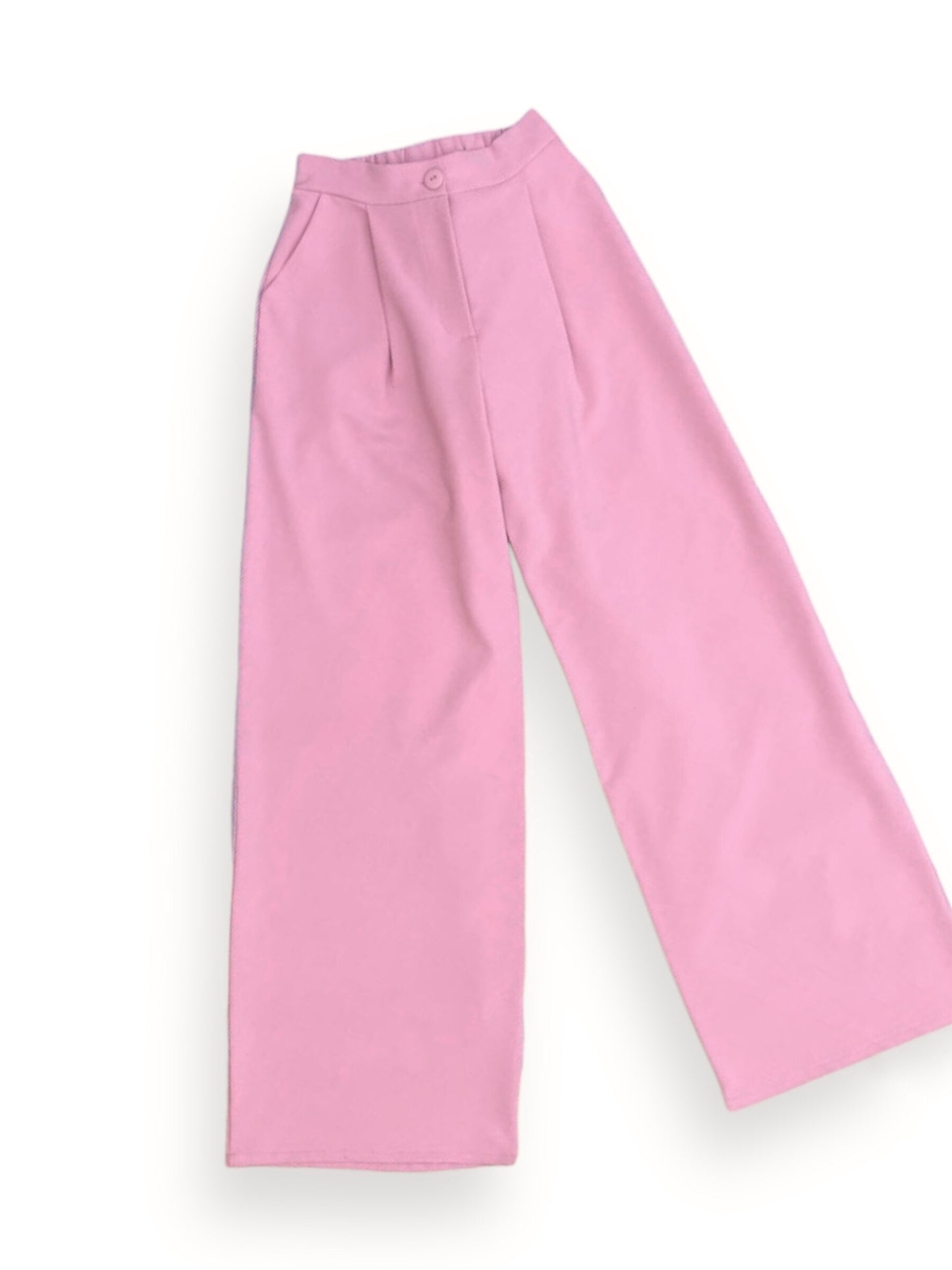 Pantalón Recto Media Pinza Baby Pink