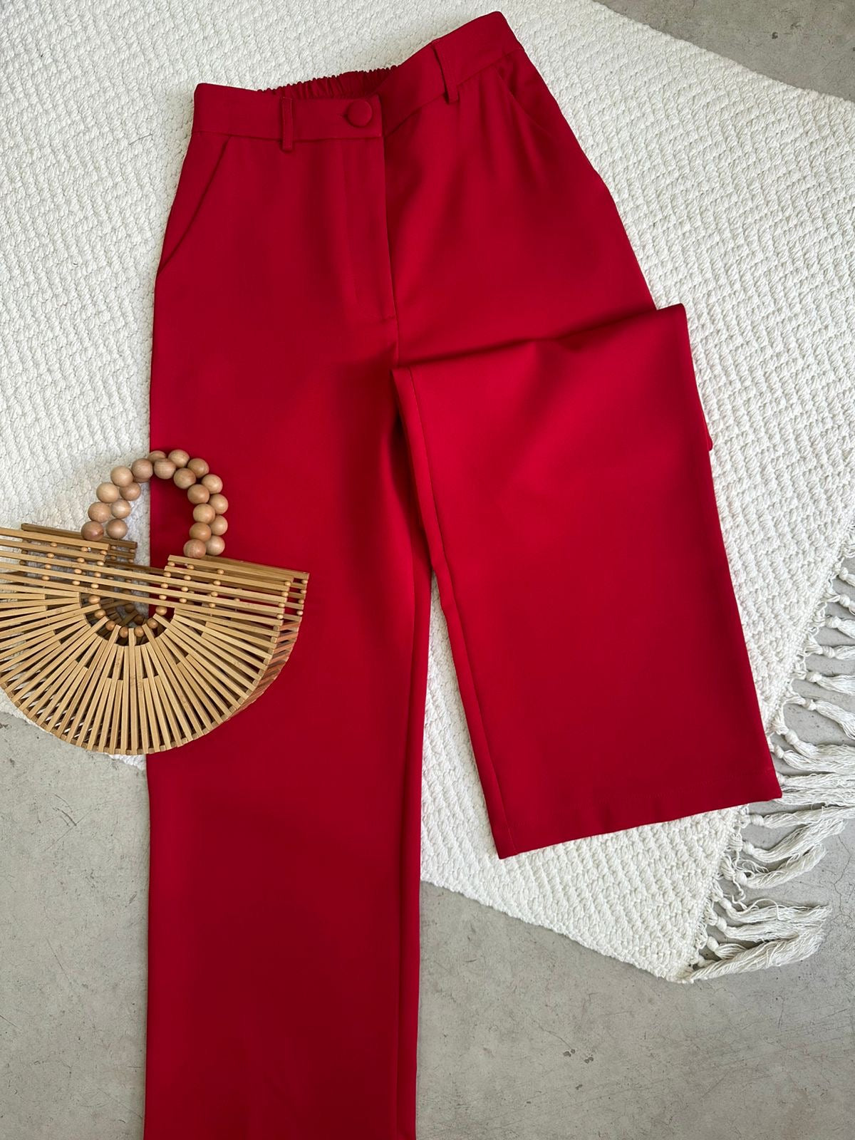 Pantalón Recto Rojo