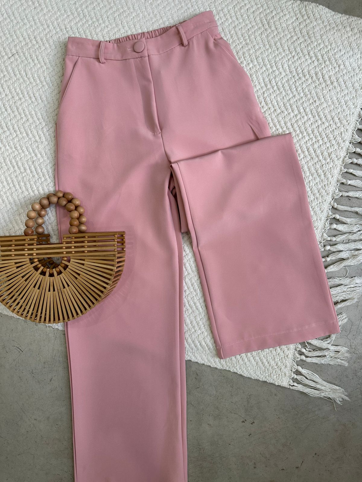 Pantalón Recto Rosa