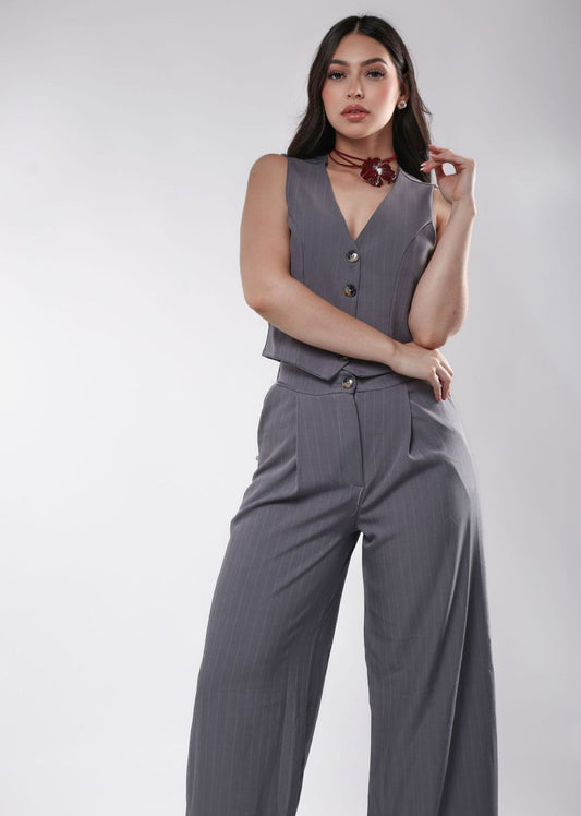 Set Lineas Gris Oxford