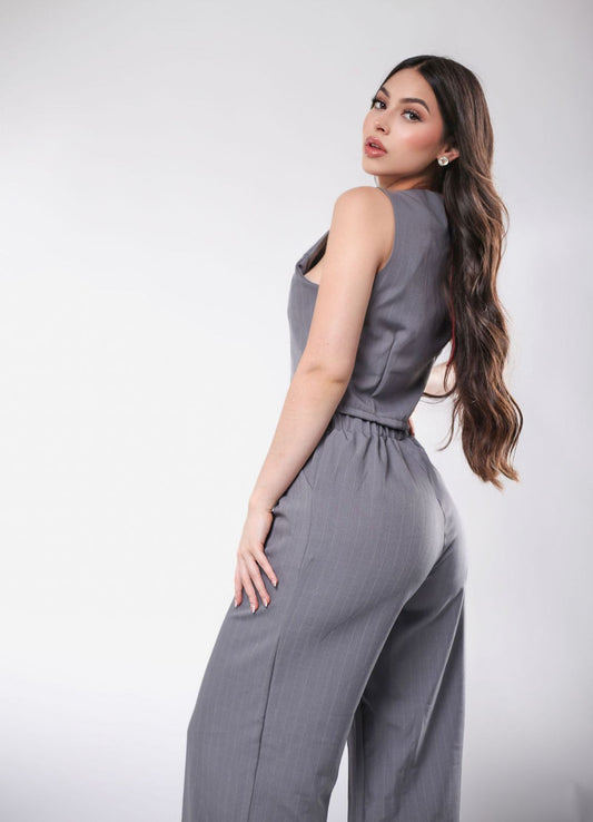 Set Lineas Gris Oxford