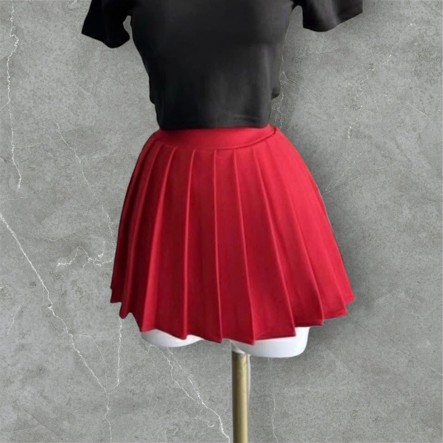 Short Falda Tableada Roja