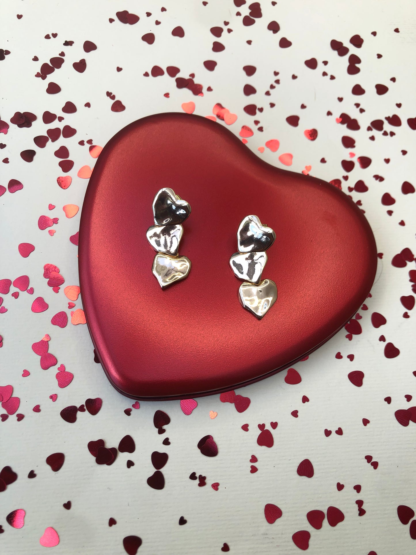 Aretes 3 Hojuelas Corazón