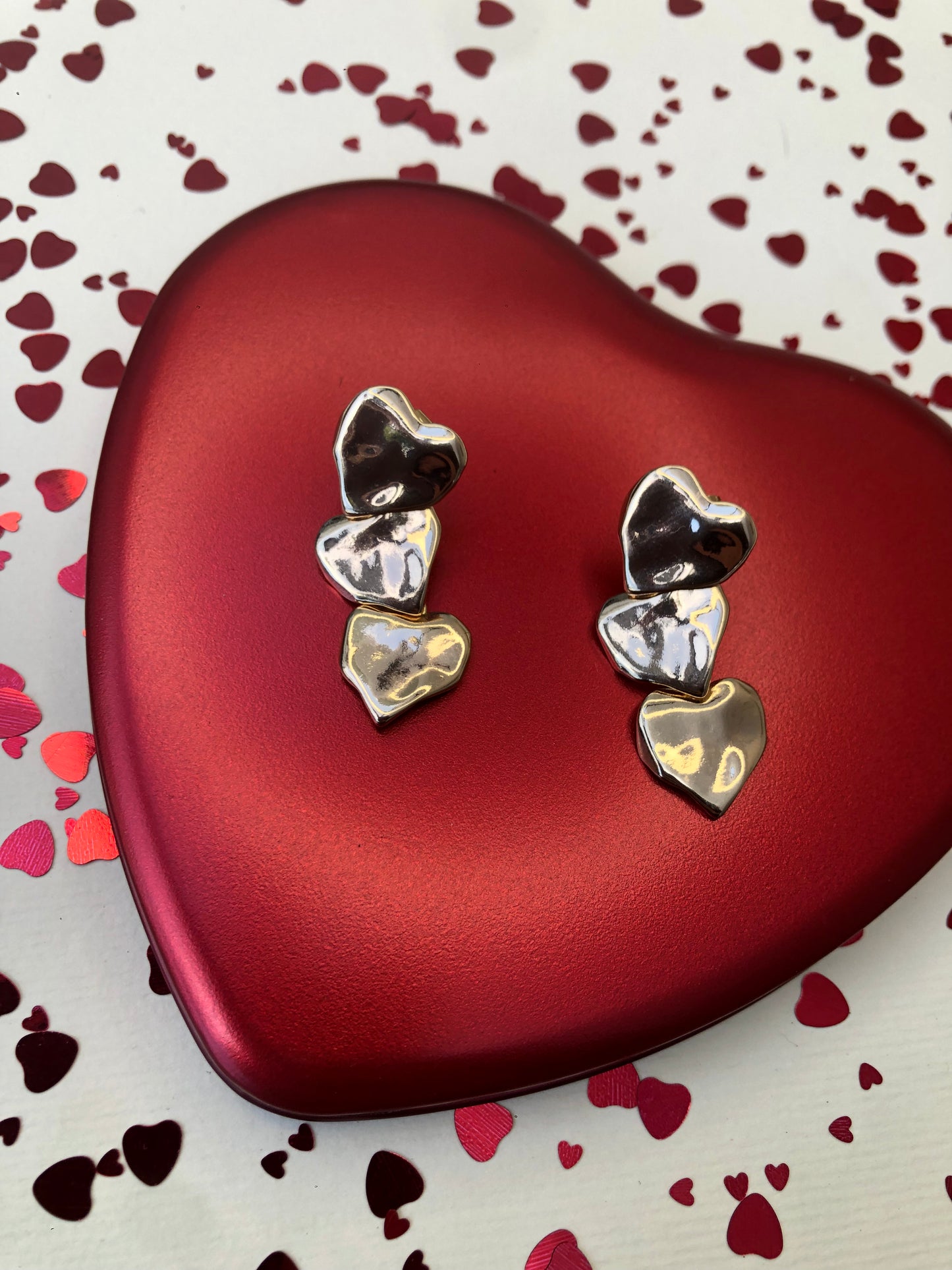 Aretes 3 Hojuelas Corazón