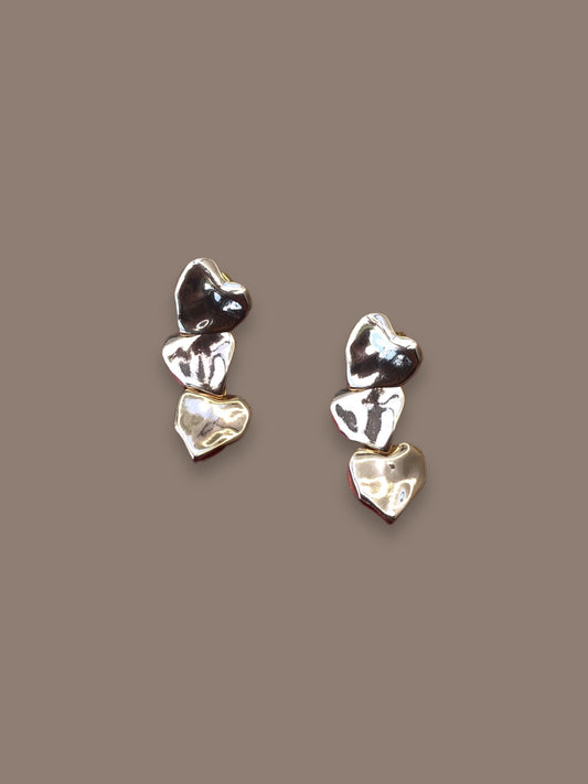 Aretes 3 Hojuelas Corazón