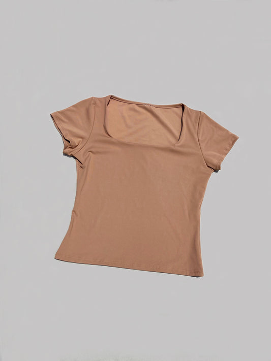 Blusa Escote Cuadrado Moka