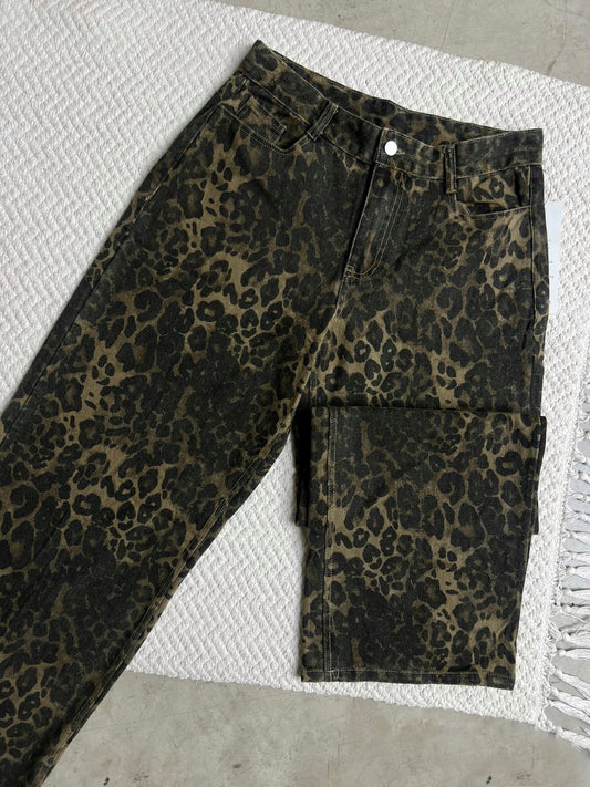 Jeans Recto Leopard Print