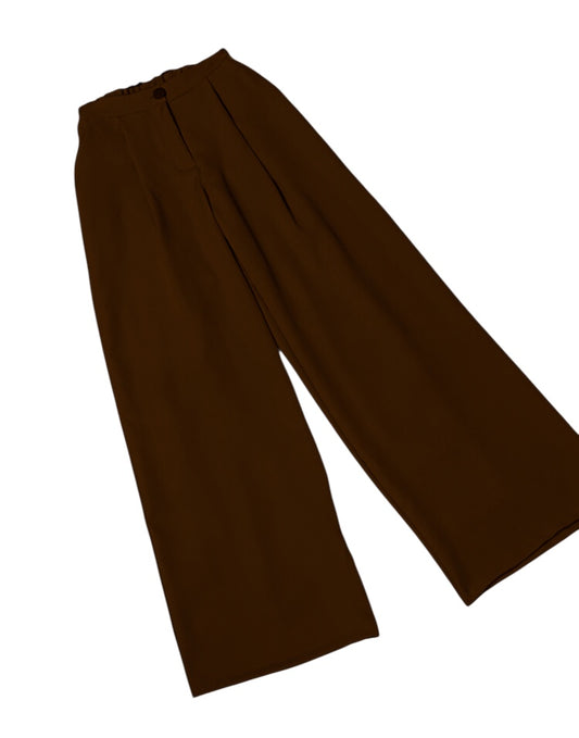 Pantalón Recto Media Pinza Café