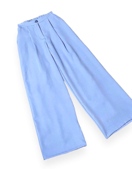 Pantalón Recto Media Pinza Baby Blue