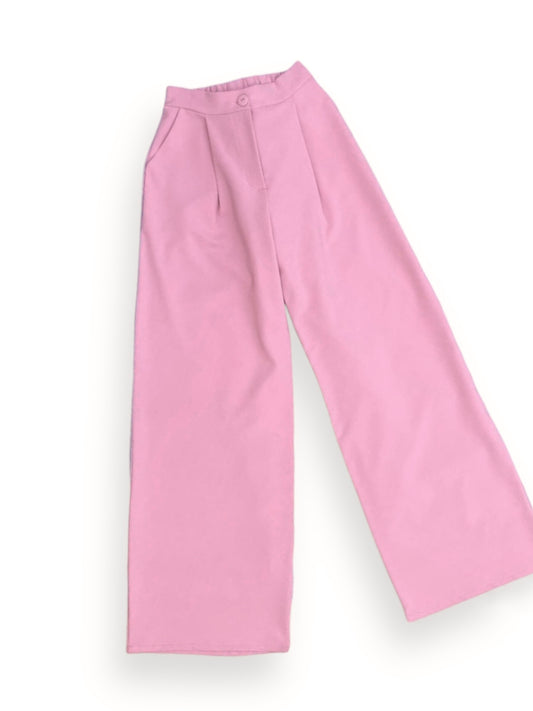Pantalón Recto Media Pinza Baby Pink