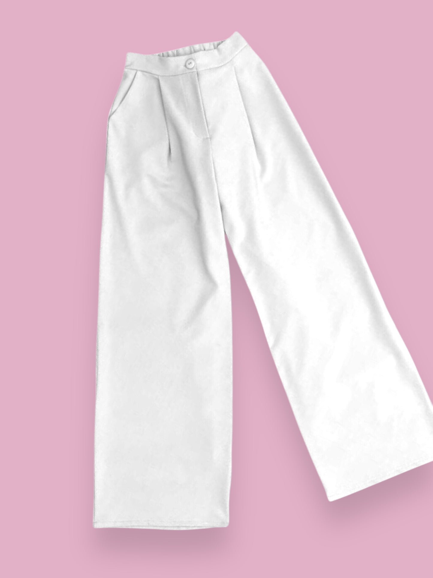 Pantalón Recto Media Pinza Blanco