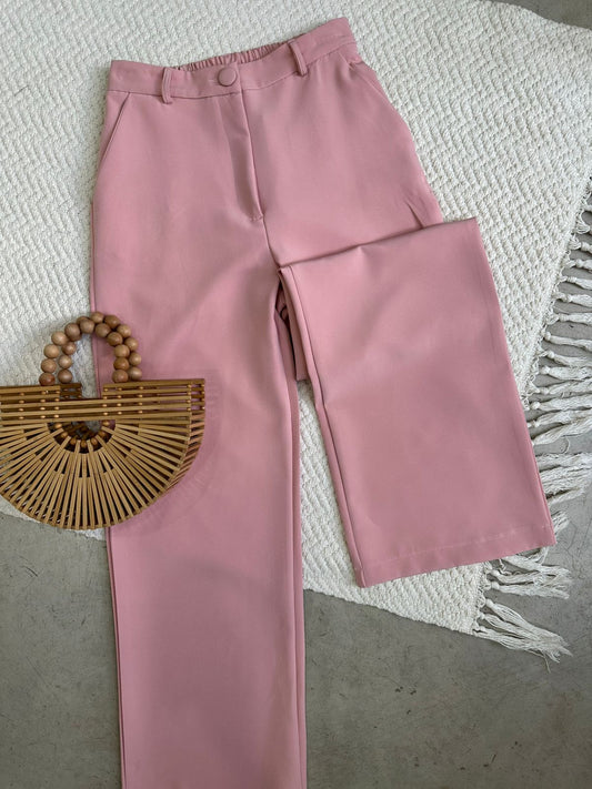 Pantalón Recto Rosa