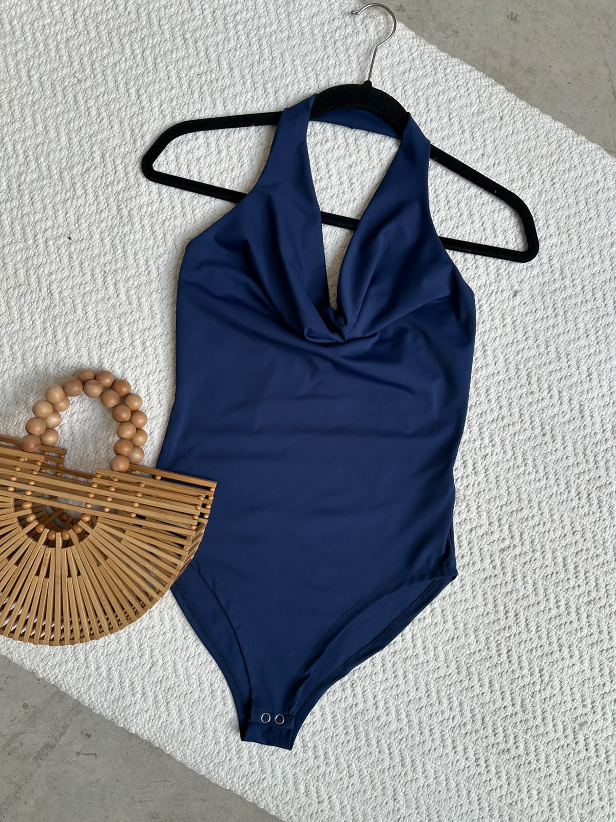 Pantiblusa Cowl Halter Deep Blue