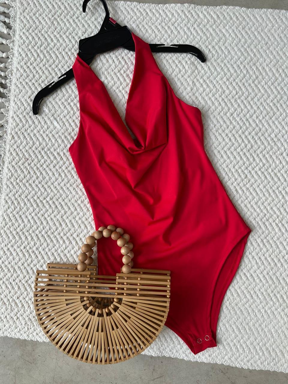 Pantiblusa Cowl Halter Rojo