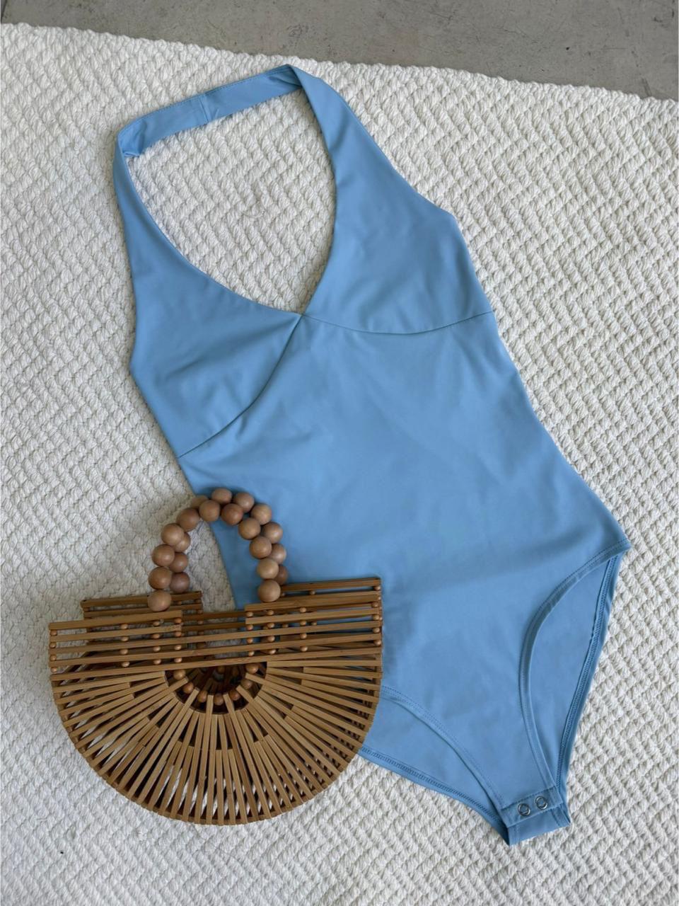 Pantiblusa Halter Copas Azul