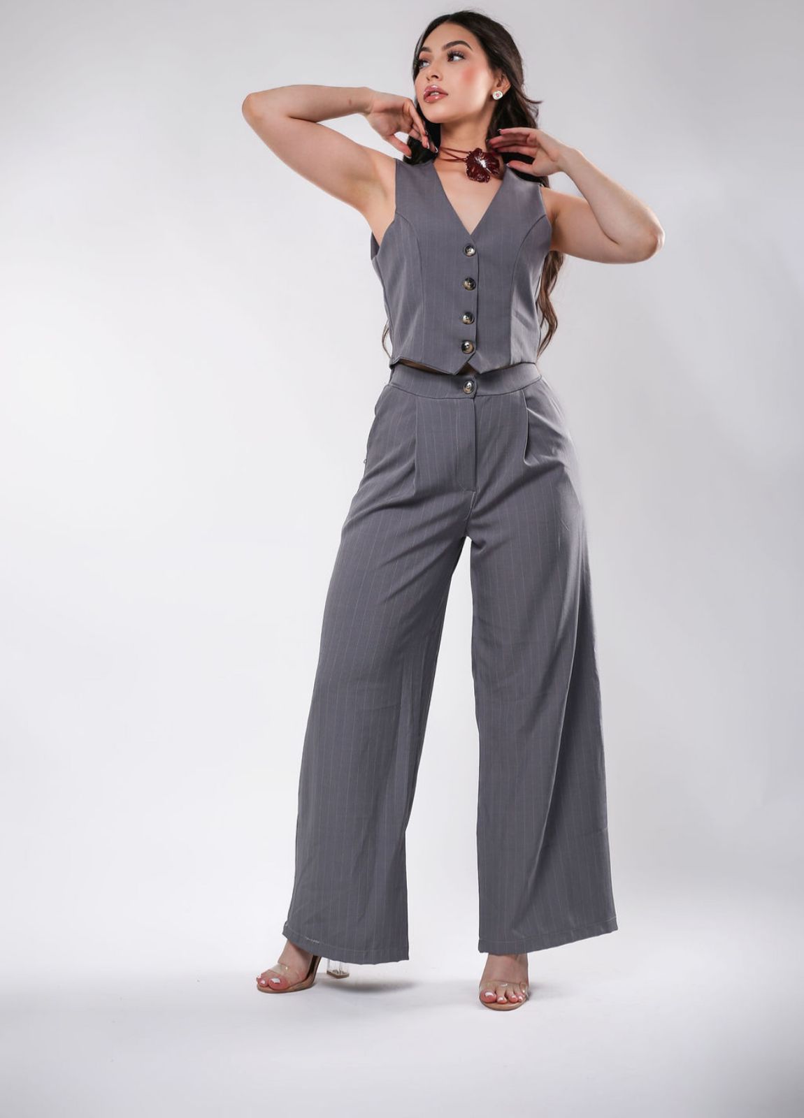 Set Lineas Gris Oxford