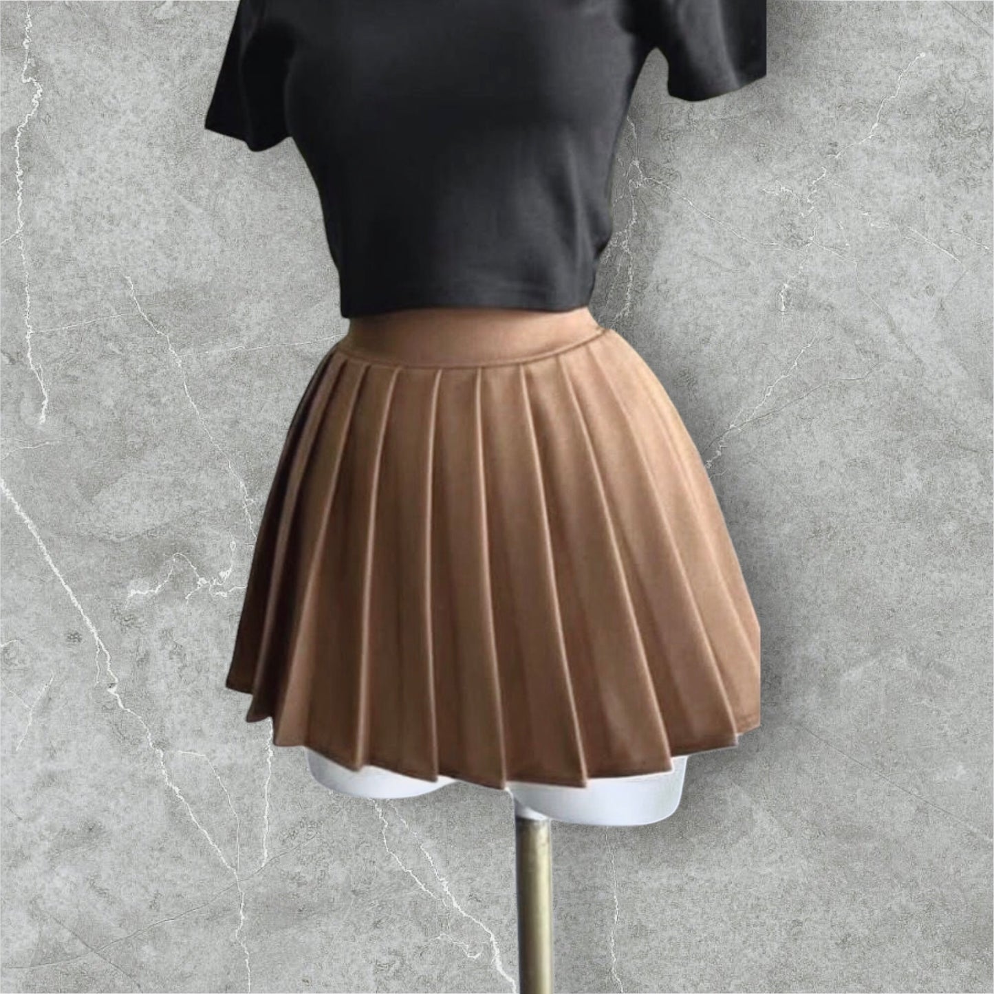 Short Falda Tableada Moka