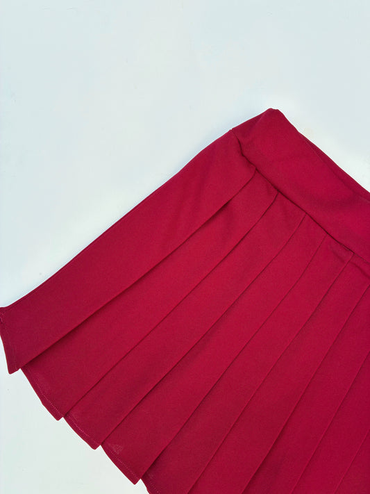 Short Falda Tableada Roja