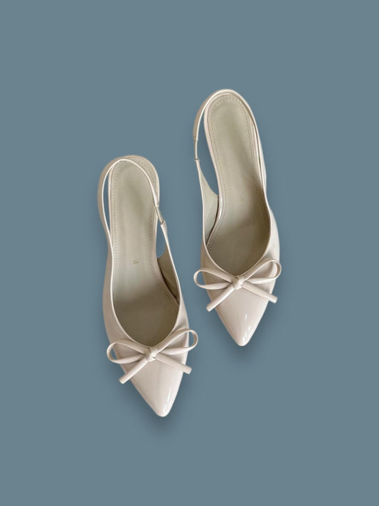 Tacones Burdeos Hueso