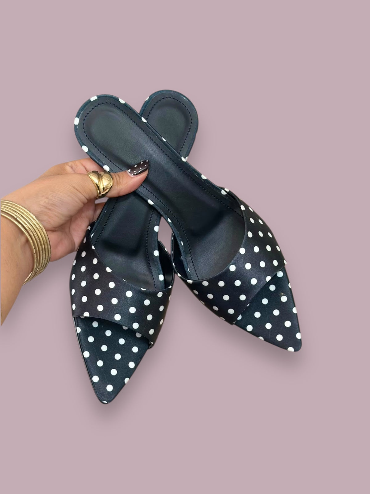 Tacones Las Vegas Polka Dot Black