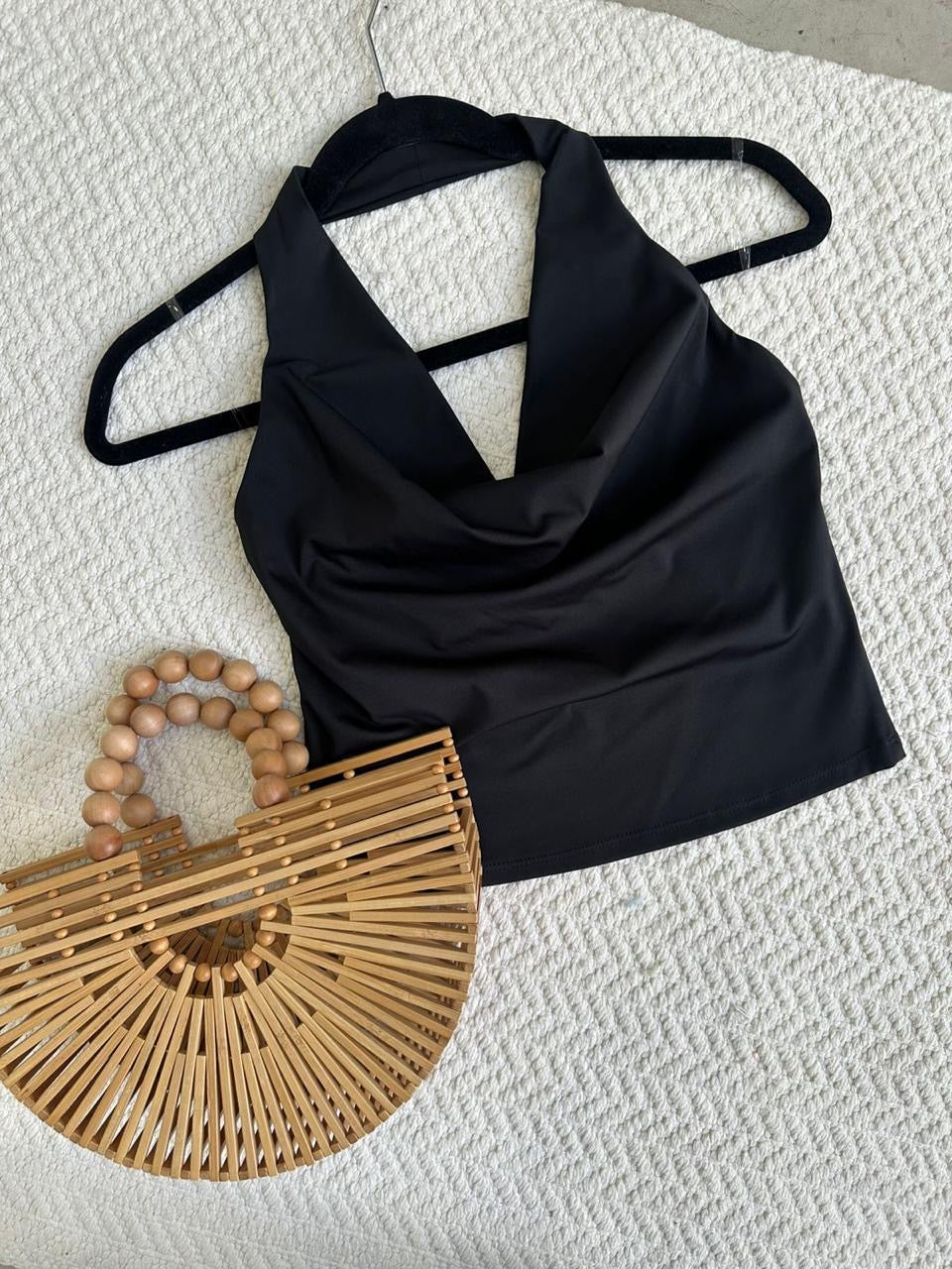 Top Halter Cowl Negro